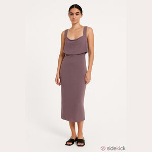 NWT Cider Purple Foldover Neck Bodycon Midi Dress Plus Size 1XL Y2K